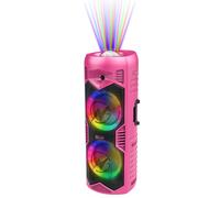 N-Gear Let's Go Party 5150 Pink - Portable Bluetooth Speaker - 200 Watt Wireless Speaker with Discovery Lighting and Included Microphone - 5 Hours Playtime