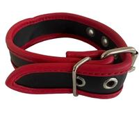 N? Genuine Real Leather black Red Buckle Bicep Arm Band