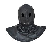 N? Genuine Real Leather Halloween Rear Lace Hood Mask (Large)