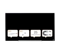 Nobo Glass Magnetic Whiteboard with Removable Pen Tray, 1260 x 710 mm, InvisaMount Mounting System, Impression Pro, Black, 1905181