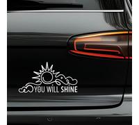 N.I.Edit.H - Motivational Words and Phrases Sticker/Positive Sticker/Original Stickers for Gift/You Will Shine/Shine/Cute Decorative Vinyl / 20.9 x 10.9 cm (White)