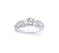 (N) Jewelco London Ladies Sterling Silver Cubic Zirconia Solitaire Engagement Ring - GVR571