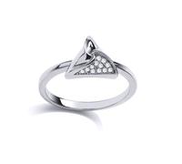 Jewelco London Women's Silver CZ Triangle Hamantaschen Dress Ring | Size: N Jewelco London Silver N