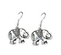 N-K PULABO 1Pair Lady Girl Earrings Cute Elephant Hook Dangle Drop Ear Studs Jewelry Accessories Love Gift Silver Adorable Quality and Durable Fashionable