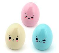 N-K Sharpener Manual Plastic Single Hole Assembly for Children Students Stationery Random Colour Mini Cute Cartoon Egg Very Durable