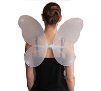N&L Private LTD New Ladies Adult Net Fairy Wings with Silver Glitter Women’s Fancy Dress Parties Accessories (50 x 40 cm, White)