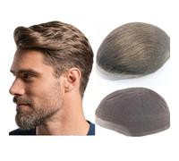 N.L.W. Human hair toupee for men with HD Soft fine Swiss lace 10x8 base