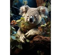 N.LANSHAN 11CT Animal DIY Cross Stitch Kits Cartoon Koala Cross Stitch Kits Counted Printed Embroidery Set with Needles Scissor Threaders for Adults Beginners 40x50cm