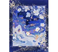 N.LANSHAN 11CT DIY Counted Cross Stitch Kits Flowers and Classical Architecture Pre-Printed Embroidery Set DIY Hand Needlework Art Stamped Cross Stitch Kits for Beginners 50x70cm