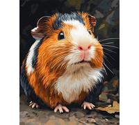 N.LANSHAN 11CT DIY Embroidery Kits Cartoon Guinea Pig Animal Stamped Cross Stitch Kits with Needles Scissor Threaders Punch Needle Set for Home Wall Decor 30x40cm