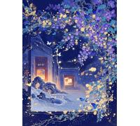 N.LANSHAN 11CT DIY Embroidery Kits Eastern Classical Architecture Pre-Printed Embroidery Set DIY Hand Needlework Art Stamped Cross Stitch Kits for Beginners 50x70cm