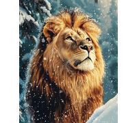 N.LANSHAN 11CT DIY Printed Cross Stitch Kit Lion Animal Portrait Cross Stitch Patterns Kits Printed Needlepoint Set,Crafts Embroidery Art for Home Decor 30x40cm