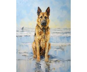 N.LANSHAN 11CT Dog Animal DIY Cross Stitch Kits German Shepherd Portrait Cross Stitch Patterns Kits Printed Needlepoint Set,Crafts Embroidery Art for Home Decor 40x50cm