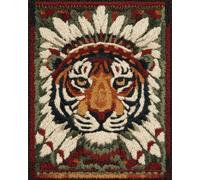 N.LANSHAN Animal DIY Latch Hook Cushion Kits Cartoon Tiger Latch Hook Rug Kit for Beginners,Embroidery Set,3D Craft Kits Decoration 52x38cm