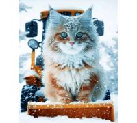 N.LANSHAN Animal DIY Latch Hook Cushion Kits Fantasy Cat Latch Hook Rug Making Kit for Adults Kids,Cross Stitch Set Carpet Tapestry Needlework 80x115cm