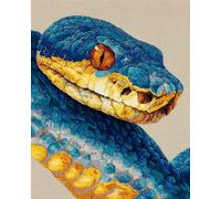 N.LANSHAN Animal DIY Latch Hook Cushion Kits Watercolor Snake Latch Hook Kits DIY Rug Making Crafts with Colorful Pattern Printed,Embroidery Sewing Set 55x75cm