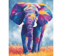 N.LANSHAN Animal Diy Latch Hook Kit Large Rug Colorful Elephant Latch Hook Rug Kits For Beginners Diy Needlework Crocheting Tapestry Kit Home Decor 90x120cm