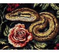 N.LANSHAN Animal DIY Latch Hook Kits for Adults Cartoon Python DIY Rug Making Craft for with Color Printed Canvas Crochet Embroidery Carpet Set Home Decor 60x90cm