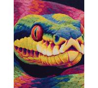 N.LANSHAN Animal DIY Latch Hook Kits for Adults Snake Portrait DIY Latch Hook Rug Set,Carpet Making Kit,Cross Stitch Embroidery Kits Needlework Crafts 60x90cm