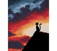 N.LANSHAN Animal Diy Latch Hook Rug Kits Cartoon Cat Silhouette Diy Rug Making Kits For Beginners Tapestry Set Embroidery Carpet Doormat Gift 80x115cm