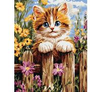 N.LANSHAN Animal DIY Latchook Kit Cartoon Cat Latch Hook Rug Making Kit DIY Craft Set Tapestry Cushion Pre-Printed Patterns 90x120cm