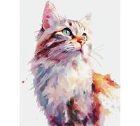 N.LANSHAN Animal DIY Rug Making Kit Color Cat DIY Latch Hook Rug Kits,Crochet Kit for Beginners,Carpet Making Set with Printed Canvas，Gift 60x90cm
