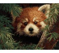 N.LANSHAN Animal DIY Rug Making Kit The Little Panda in The Tree DIY Latch Hook Rug Kits,Crochet Kit for Beginners,Carpet Making Set with Printed Canvas，Gift 21x29in