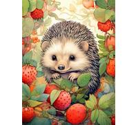 N.LANSHAN DIY Latch Hook Cushion Kits Cartoon Hedgehog Animal DIY Latch Hook Rug Kits,Crochet Kit for Beginners,Carpet Making Set with Printed Canvas,Gift 80x115cm
