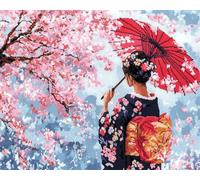 N.LANSHAN DIY Latch Hook Kit Large Rug Anime Flower Tree and Woman Latch Hook Rug Making Kit DIY Craft Set Tapestry Cushion Pre-Printed Patterns 90x120cm