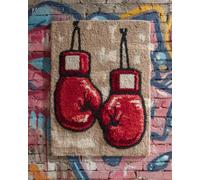 N.LANSHAN Diy Latch Hook Kit Large Rug Cartoon Boxing Gloves Latch Hook Rug Kits For Beginners Diy Needlework Crocheting Tapestry Kit Home Decor 90x120cm