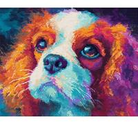 N.LANSHAN Diy Latch Hook Kit Large Rug Cavalier King Charles Spaniel Animal Latch Hook Rug Kit For Beginners,Embroidery Set,3D Craft Kits Decoration 55x75cm