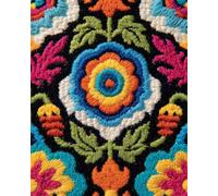 N.LANSHAN Diy Latch Hook Kit Large Rug Colorful Ethnic Pattern Diy Latch Hook Rug Kits,Crochet Kit For Beginners,Carpet Making Set With Printed Canvas,Gift 100x140cm