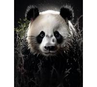 N.LANSHAN DIY Latch Hook Kits for Adults Fantasy Panda Latch Hook Cushion Kits Animal Portraits DIY Crochet Kits Embroidery Kits Crochet Kit for Beginners Needlework Crafts for Home Decor 60x90cm