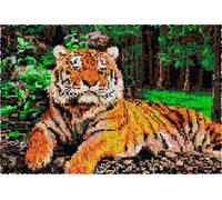 N.LANSHAN DIY Latch Hook Kits Rugs Tiger Animal Latch Hook Kits Forests Scenery DIY Rug Making Kits for Adults Beginners Tapestry Kits Embroidery Kits Carpet Doormat Gift 31x45in