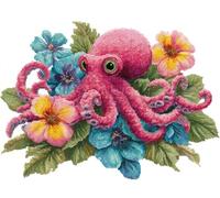 N.LANSHAN DIY Latch Hook Rug Kits Cartoon Flowers and Octopus DIY Rug Making Craft for with Color Printed Canvas Crochet Embroidery Carpet Set Home Decor 100x140cm
