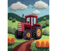 N.LANSHAN Diy Latch Hook Rugs Kits Cartoon Tractor Diy Rug Making Kits For Beginners Tapestry Set Embroidery Carpet Doormat Gift 52x38cm