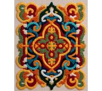N.LANSHAN Diy Latch Hook Rugs Kits Colorful Ethnic Pattern Latch Hook Kits For Beginners,Seniors,3D Diy Enthusiasts Rug Making Set 60x90cm