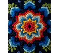 N.LANSHAN Diy Latch Hook Rugs Kits Colorful Retro Pattern Diy Rug Making Kits For Beginners Tapestry Set Embroidery Carpet Doormat Gift 90x120cm
