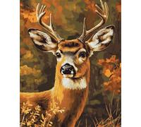N.LANSHAN DIY Latchook Kit Deer Animal Portrait Latch Hook Rug Kit for Beginners,Embroidery Set,3D Craft Kits Decoration 80x115cm