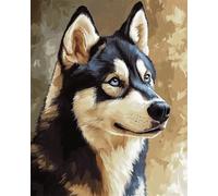 N.LANSHAN DIY Latchook Kit Husky Dog Animal Portrait Latch Hook Kits DIY Rug Making Crafts with Colorful Pattern Printed,Embroidery Sewing Set 80x115cm
