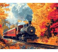 N.LANSHAN DIY Tapestry Kits for Adults Cartoon Train Scenery Latch Hook Rug Making Kit for Adults Kids,Cross Stitch Set Carpet Tapestry Needlework 100x140cm