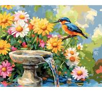 N.LANSHAN DIY Tapestry Kits for Adults Colorful Flowers,Birds and Animals Latch Hook Rug Kits for Beginners DIY Needlework Crocheting Tapestry Kit Home Decor 55x75cm