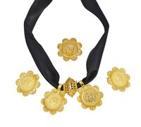 N-Made Beautifull Ethiopian Jewelry for Women Set - Ethiopia Necklace for Women - Ethiopian Coin Jewelry Sets Eritrea Necklace Earrings Ring for Women Africa Wedding Gift Party, Zinc, No Gemstone