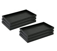 N N’icePackaging - 6 Qty Black Plastic Display Tray - 14.75” x 8.25” x 1” - For Sorting/Organizing/Storage/Sales/Presentation/Travel
