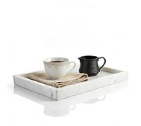 N NANSHOP Natural Marble Vanity Bathroom Tray, 10" x 6.1" x 0.9" Not Plastic, Real Stone Home Decor Tray for Bathroom,Countertop,Kitchen, Sink Storage Holder Organizer for Soap Candles Perfume