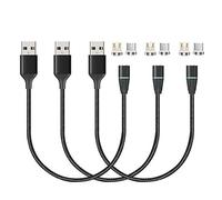 N. NETDOT Gen12 Magnetic Fast Charging Data Transfer Cable Compatible with Micro-USB & USB-C Smartphones Come with 2 Connectors Each Cable[1ft,3 Pack Black]