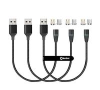 N. NETDOT Magnetic Charging Cable,2in1 Gen12 (1ft/3 Pack Black) 18W Fast Charging and Data Transfer Magnetic Charger for USB-C and Micro-USB Phones