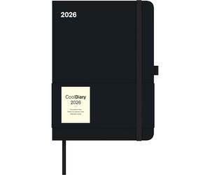 N Neumann Black 2026 Book Calendar 16 x 22 cm, Weekly Planner with 4-Language Calendar, International Holiday & Moon Phase Overview, Pocket Calendar with Pen Holder & Elastic Band: Cool Diary