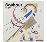 N NEUMANNVERLAGE - Bauhaus 2026 Broschürenkalender, 30x30cm, Wandkalender mit ausgewählten Kunstwerken, internationalen Feiertagen, Mondphasen und viel Platz für Notizen