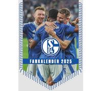 N NEUMANNVERLAGE - FC Schalke 04 2025 Banner Calendar, 29.7 x 42 cm, Football Calendar with Stars Motifs, Fan Calendar with Football Highlights, Spiral Bound and German Calendar